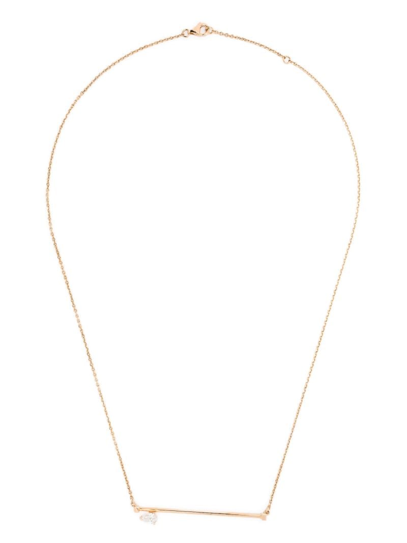 18k Rose Gold Serti Sur Vide Diamond Necklace