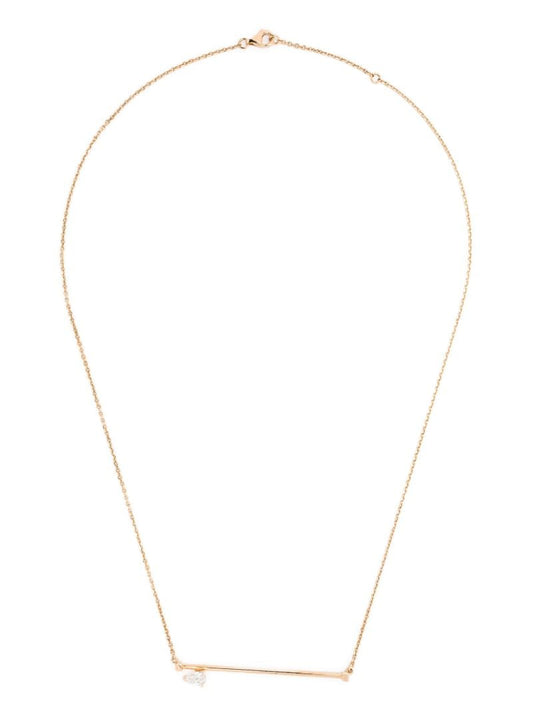 18k Rose Gold Serti Sur Vide Diamond Necklace