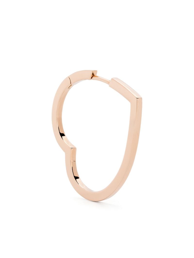 18k Rose Gold Large Antifer Heart Hoop Earring