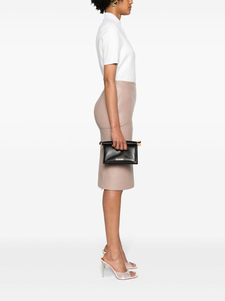 Black La Petite Pochette Rond CarrÃ_x0083_Â© Leather Clutch Bag