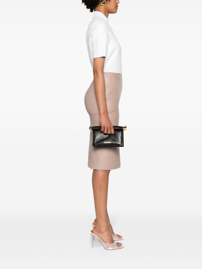 Black La Petite Pochette Rond CarrÃ_x0083_Â© Leather Clutch Bag