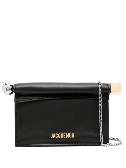 Black La Petite Pochette Rond CarrÃ_x0083_Â© Leather Clutch Bag
