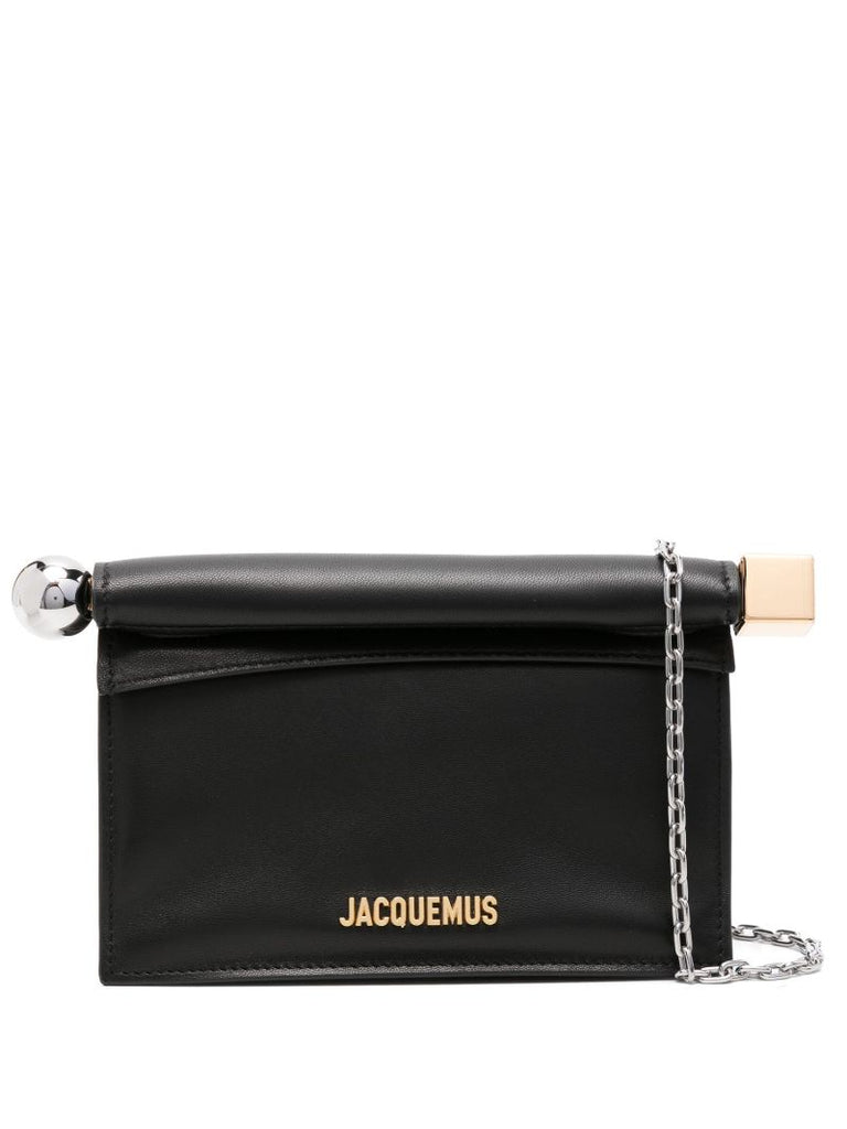 Black La Petite Pochette Rond CarrÃ_x0083_Â© Leather Clutch Bag