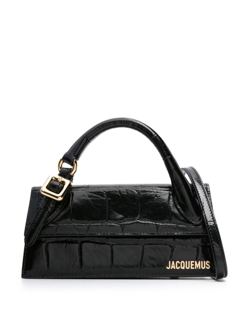 Black Le Chiquito Long Leather Top Handle Bag