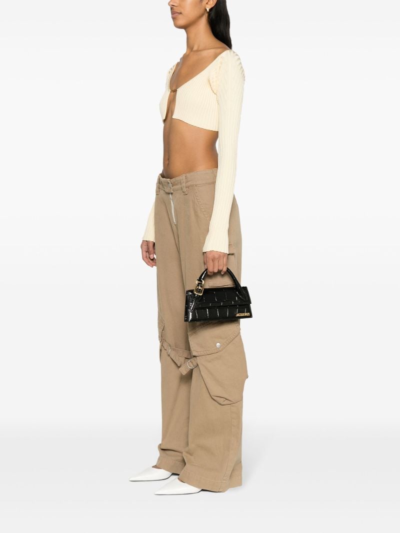 Black Le Chiquito Long Leather Top Handle Bag