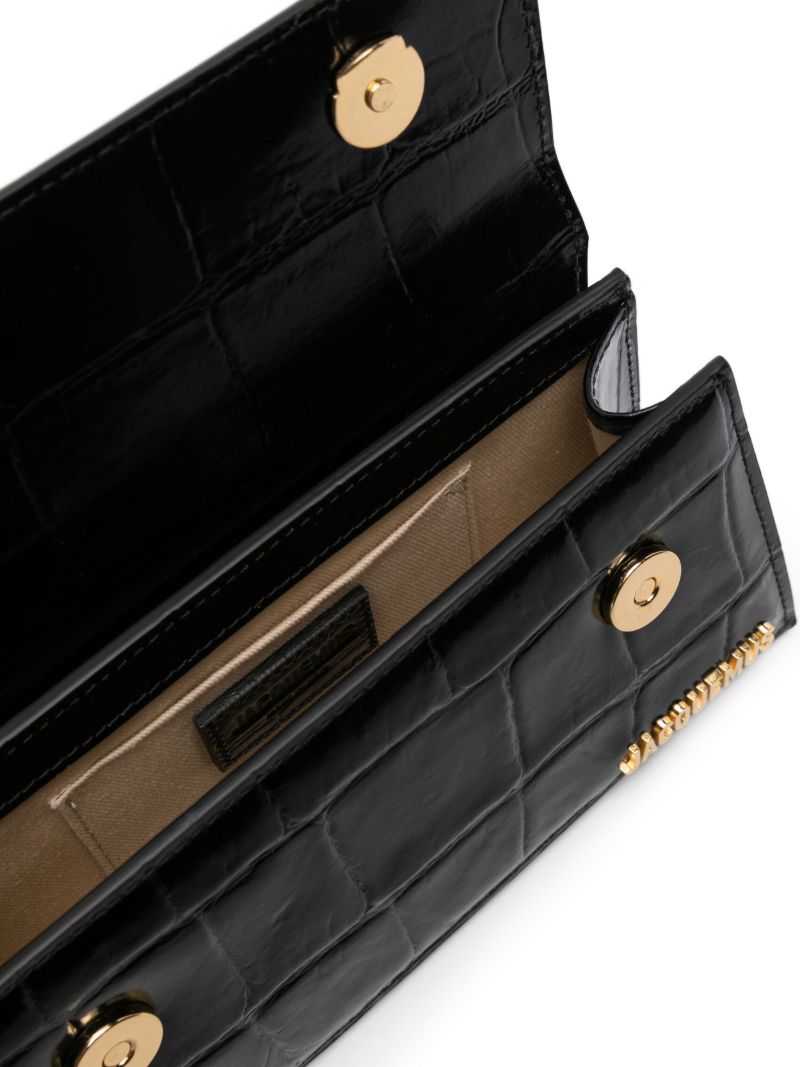 Black Le Chiquito Long Leather Top Handle Bag