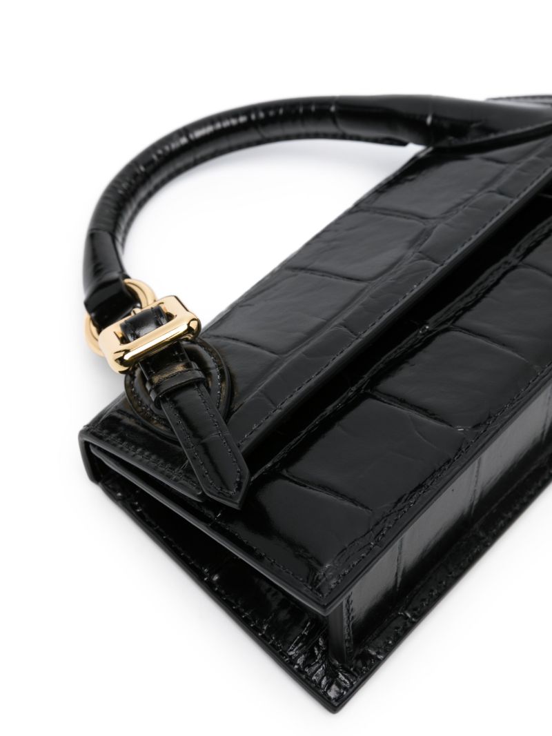 Black Le Chiquito Long Leather Top Handle Bag