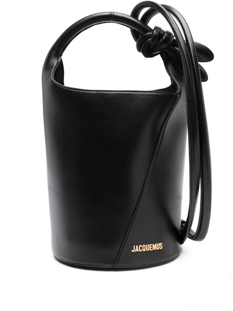 Black Le Petit Tourni Leather Bucket Bag