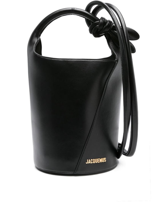 Black Le Petit Tourni Leather Bucket Bag