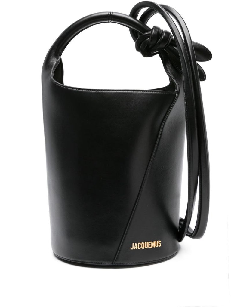 Black Le Petit Tourni Leather Bucket Bag