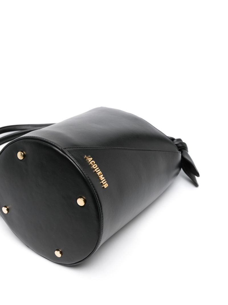 Black Le Petit Tourni Leather Bucket Bag