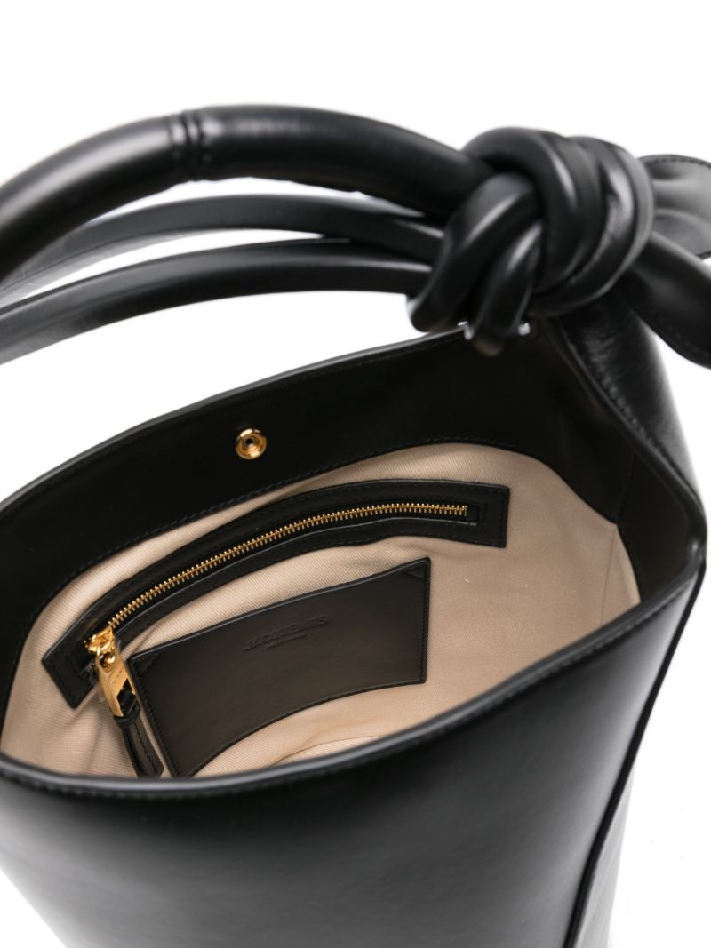 Black Le Petit Tourni Leather Bucket Bag