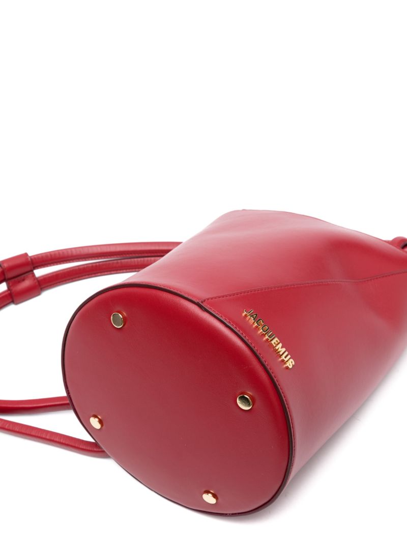 Red Le Petit Tourni Leather Bucket Bag