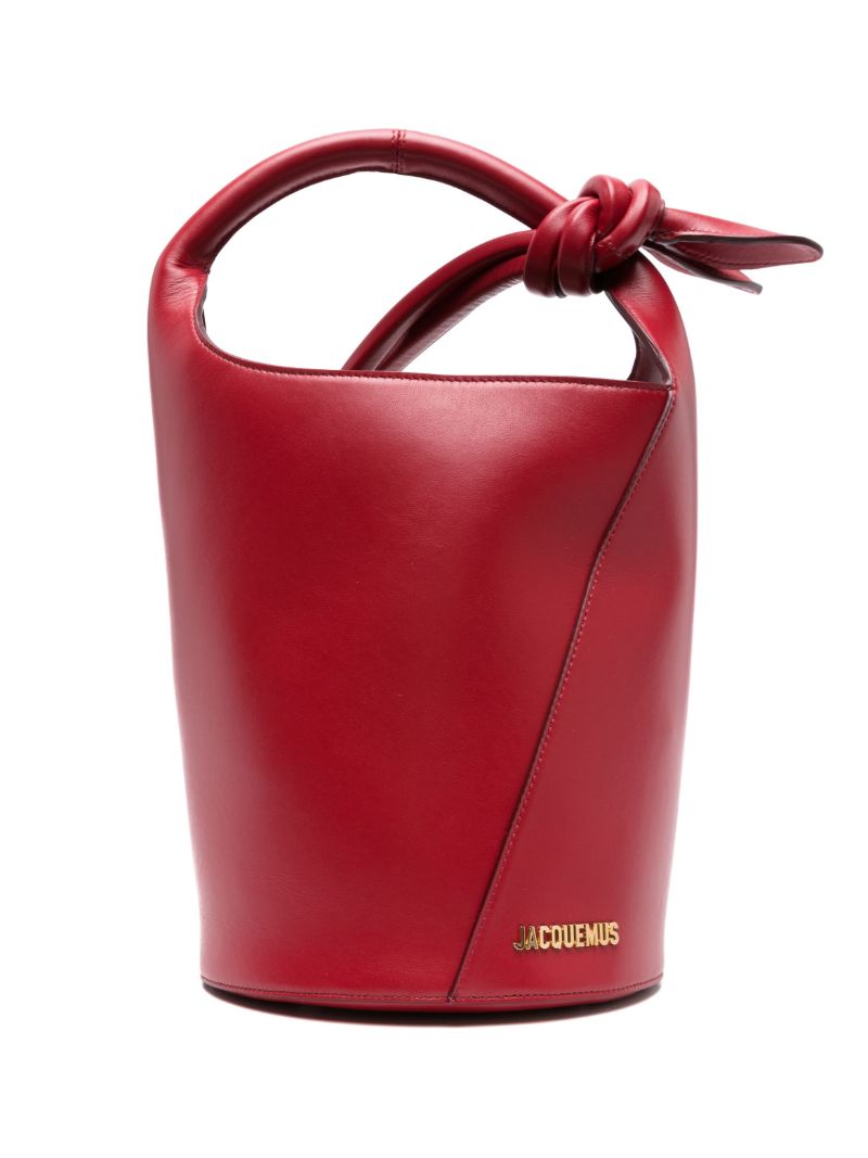 Red Le Petit Tourni Leather Bucket Bag