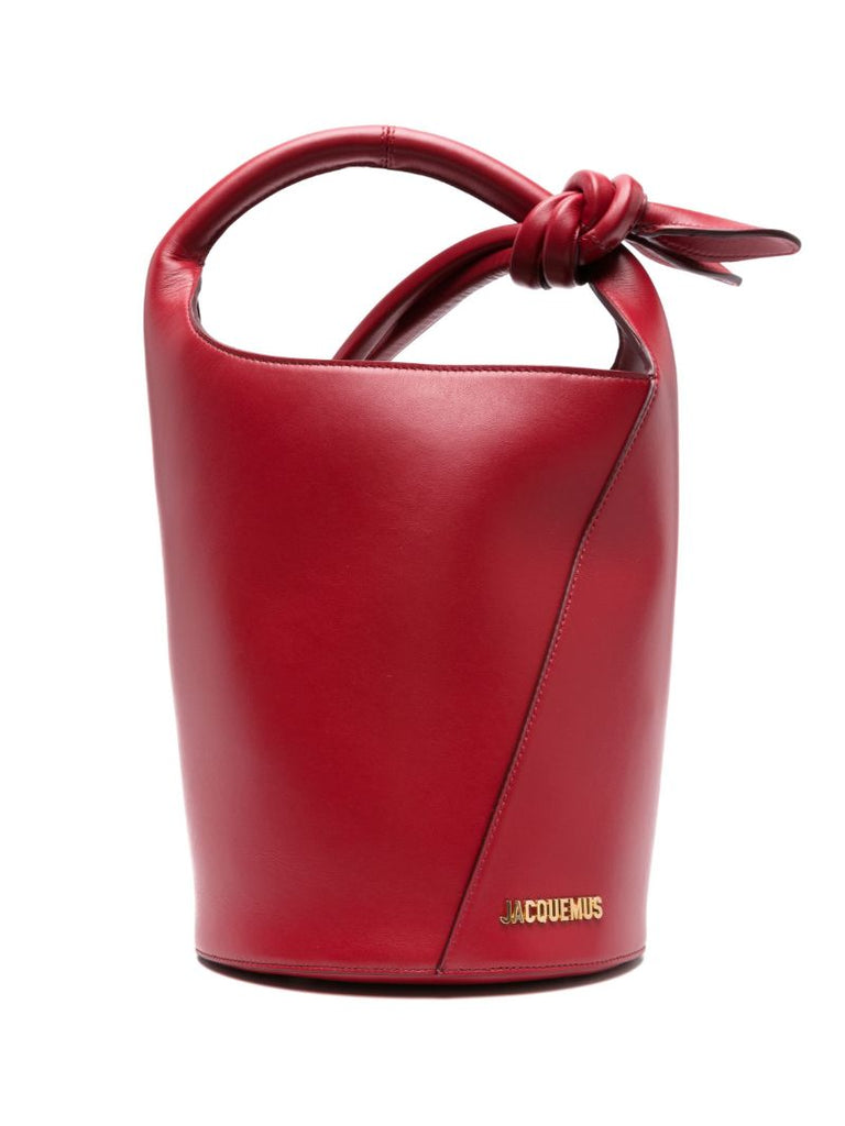Red Le Petit Tourni Leather Bucket Bag