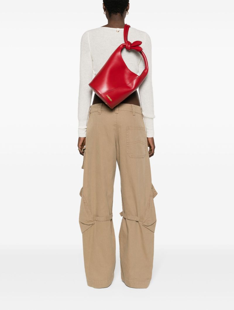 Red Le Petit Tourni Leather Bucket Bag