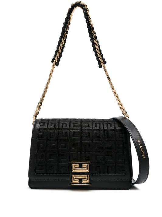 Black 4g-embroidered Shoulder Bag