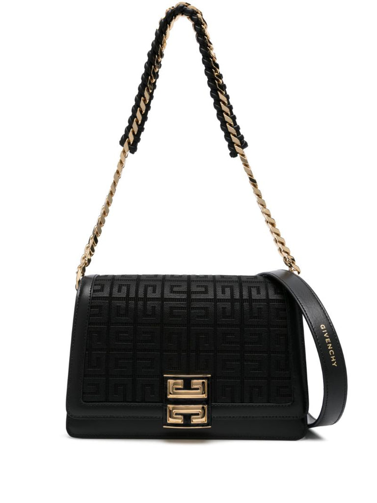 Black 4g-embroidered Shoulder Bag