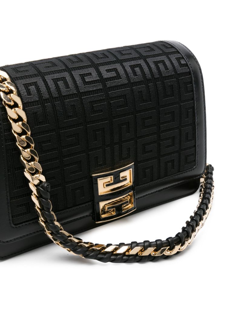 Black 4g-embroidered Shoulder Bag