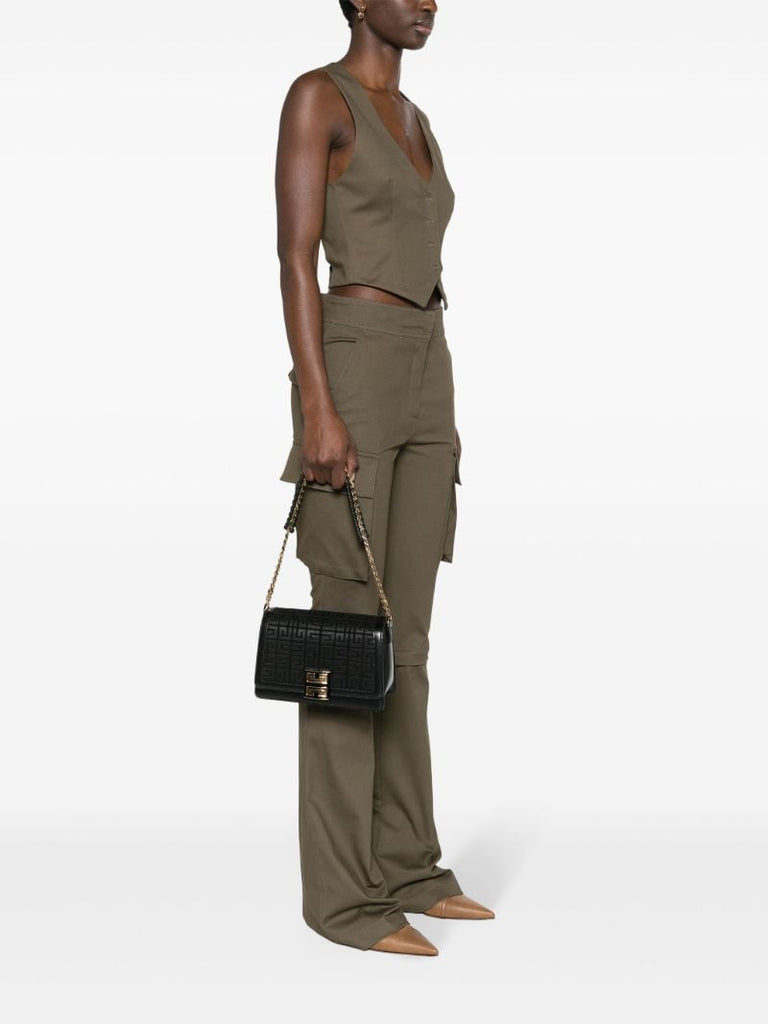 Black 4g-embroidered Shoulder Bag