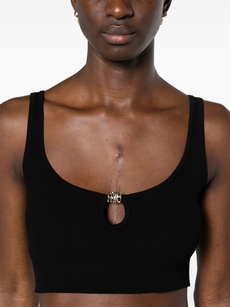 Black Ribbed Crop Top