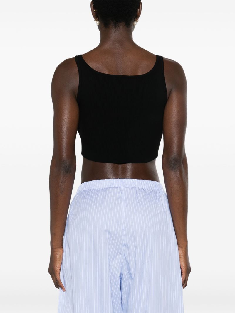 Black Ribbed Crop Top