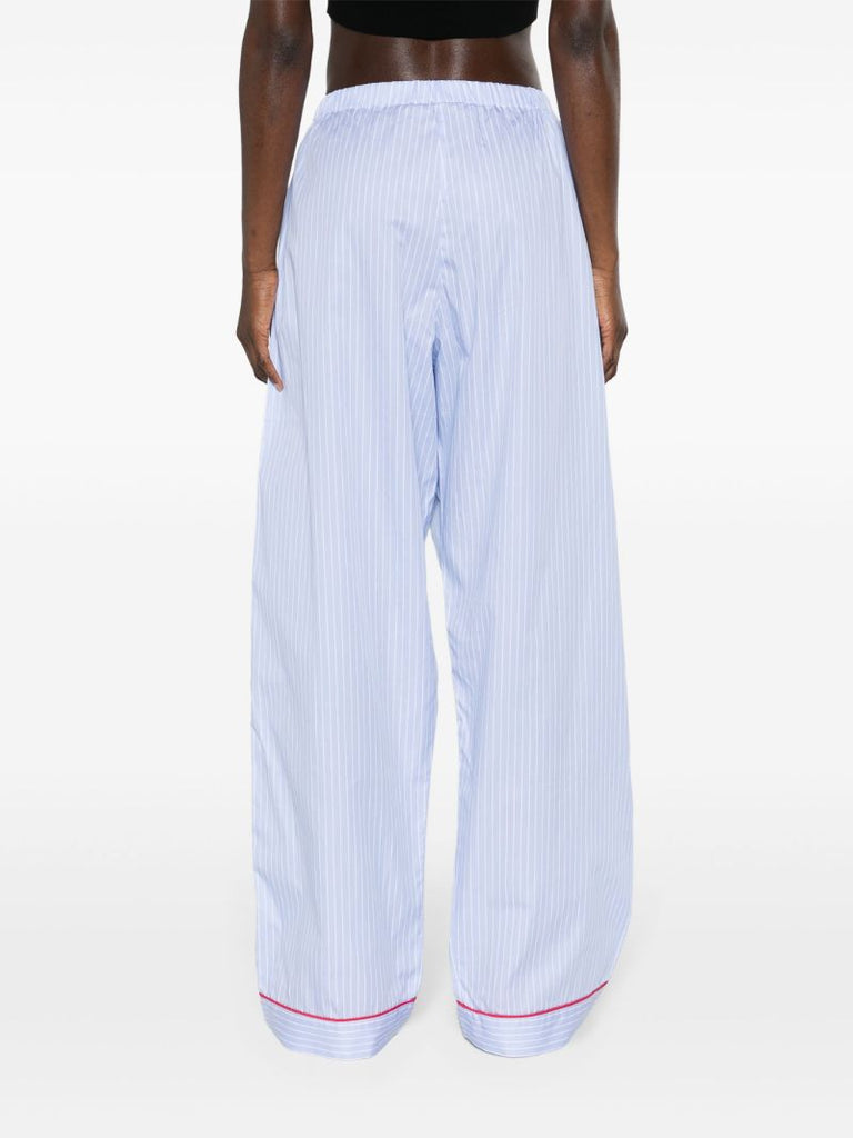 Blue Striped Cotton Palazzo Pants