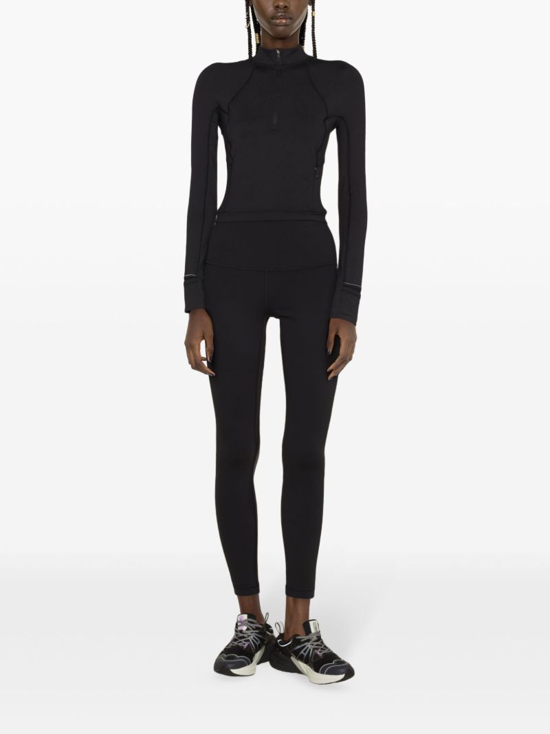 Black Its Rulu Run Cropped Half Zip Top