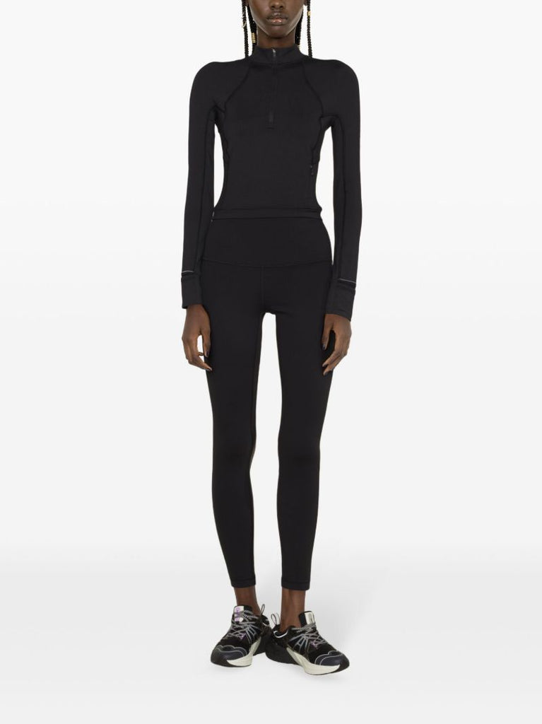 Black Its Rulu Run Cropped Half Zip Top