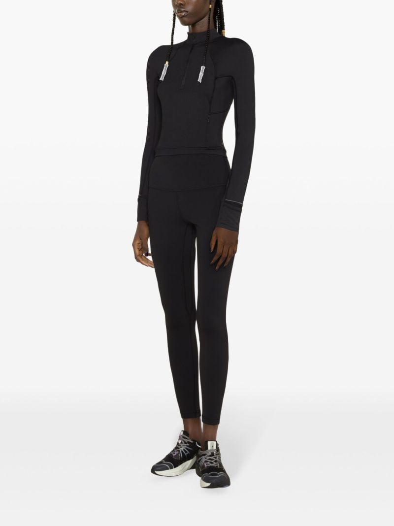 Black Its Rulu Run Cropped Half Zip Top