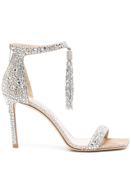 Neutral Vinca 95 Crystal-embellished Sandals