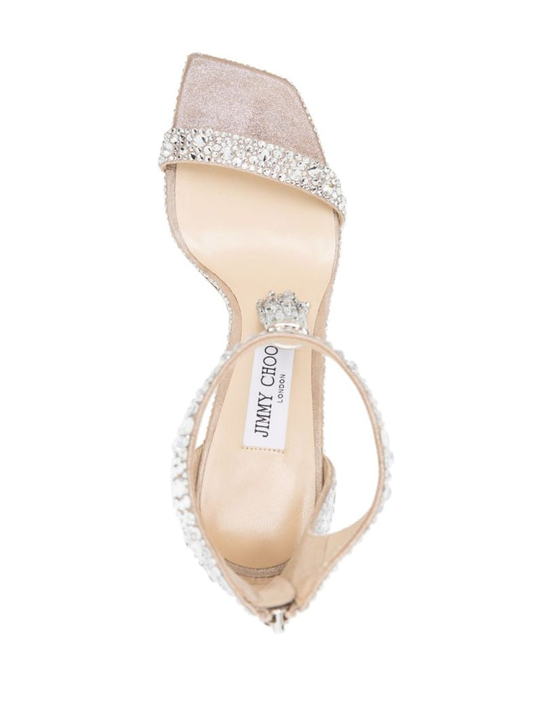 Neutral Vinca 95 Crystal-embellished Sandals