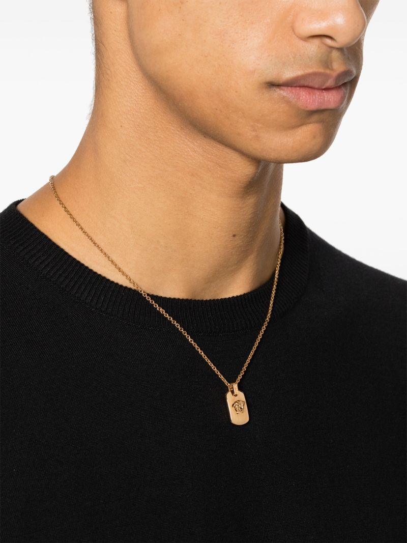 Gold-tone Medusa Head Necklace