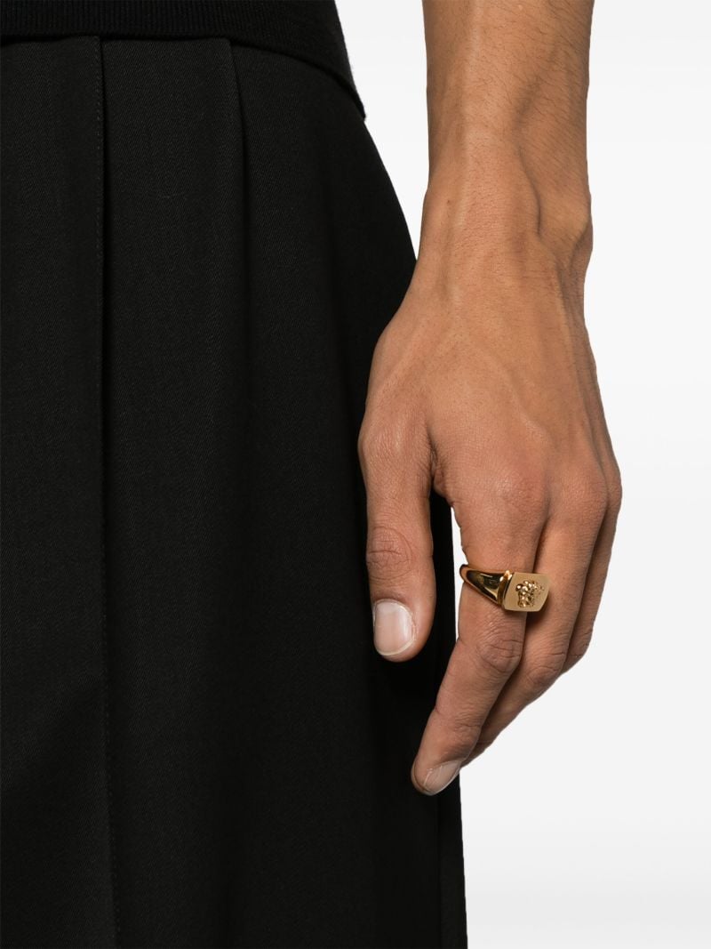 Gold-tone Medusa Head Ring