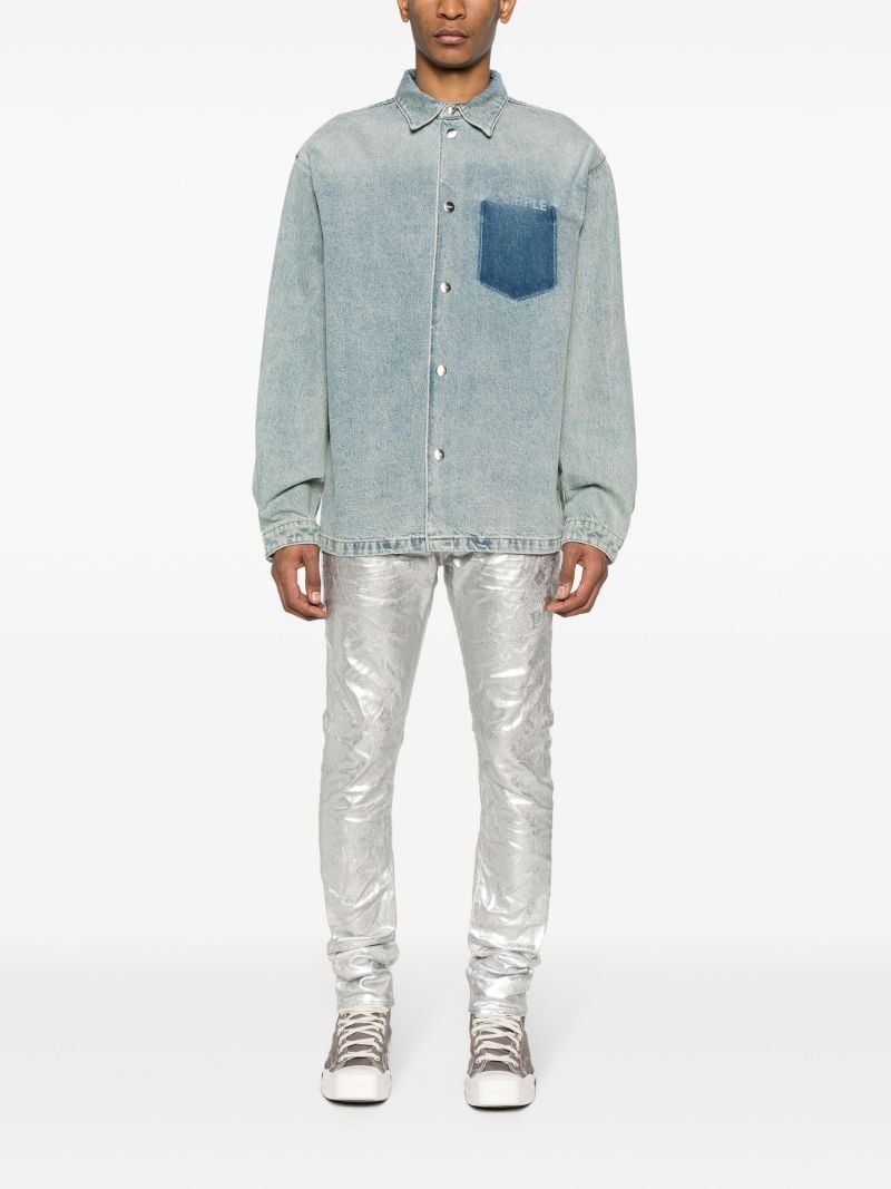Silver-tone P001 Metallic Jeans