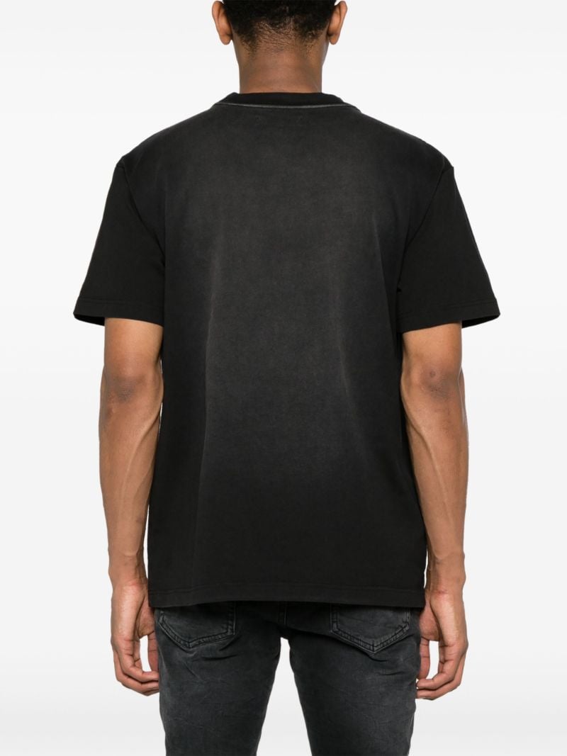 Black Slogan-print Cotton T-shirt