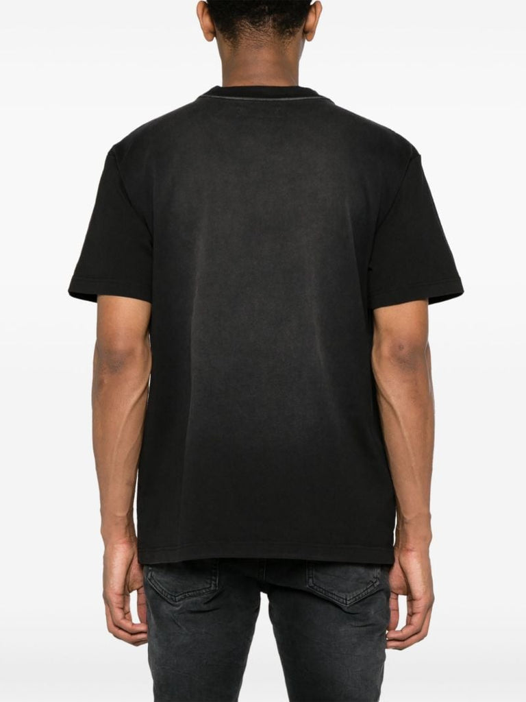 Black Slogan-print Cotton T-shirt