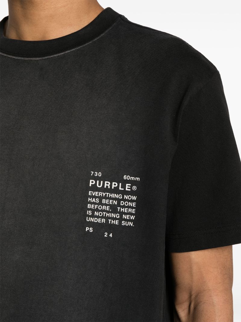 Black Slogan-print Cotton T-shirt