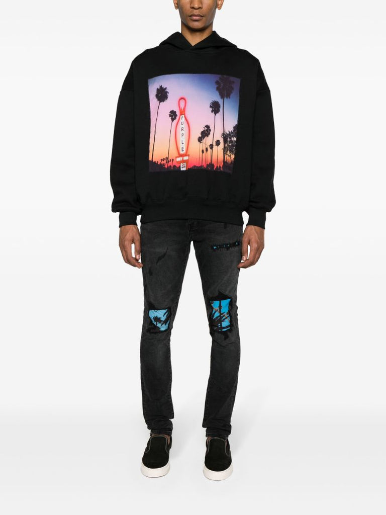 X Blue Sky Inn Black Cotton Hoodie