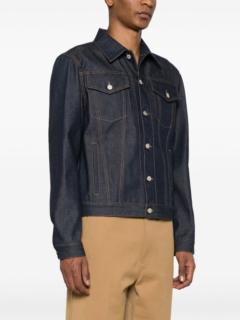 Blue Contrast-stitching Denim Jacket