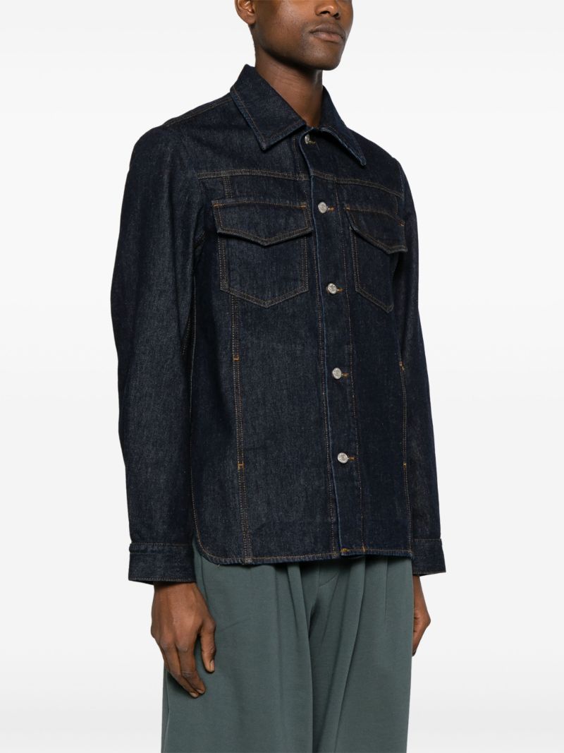 Blue Button-up Denim Shirt Jacket