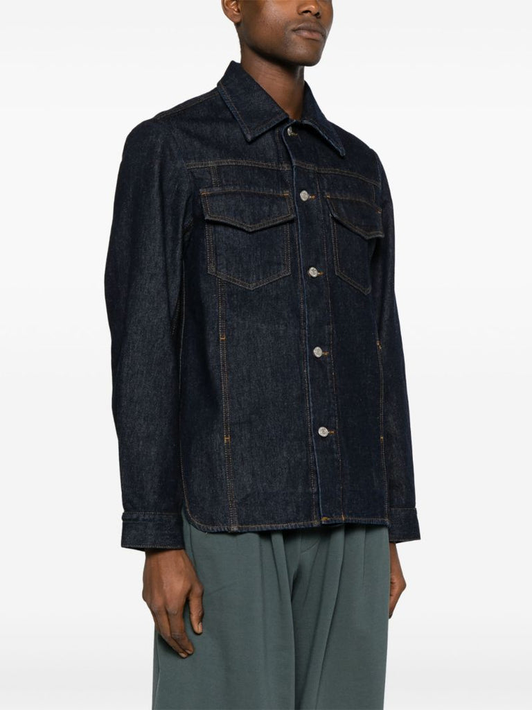 Blue Button-up Denim Shirt Jacket