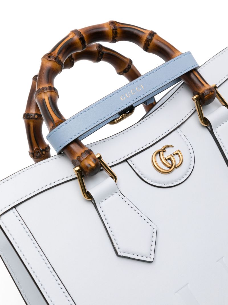 Blue Diana Small Leather Tote Bag