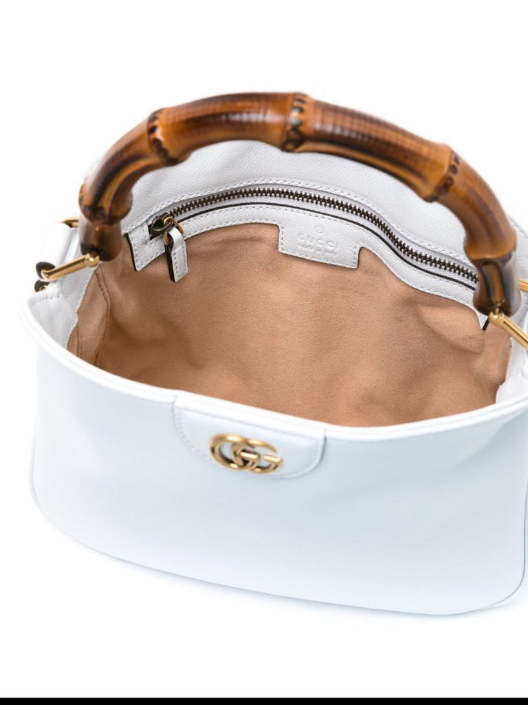 White Diana Leather Tote Bag
