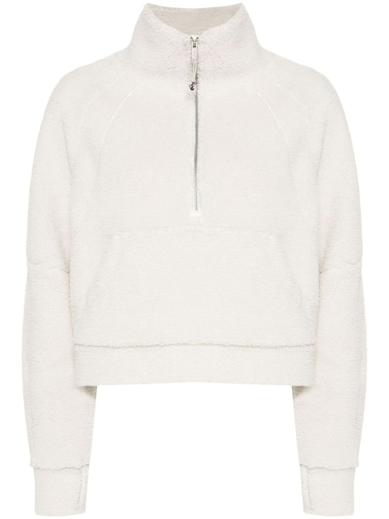 Neutral Scuba Half-zip Fleece Sweatshirt