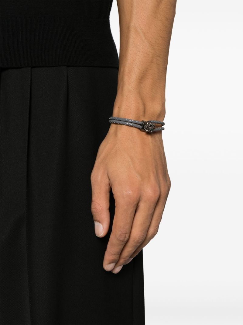 Grey Medusa Head Leather Bracelet
