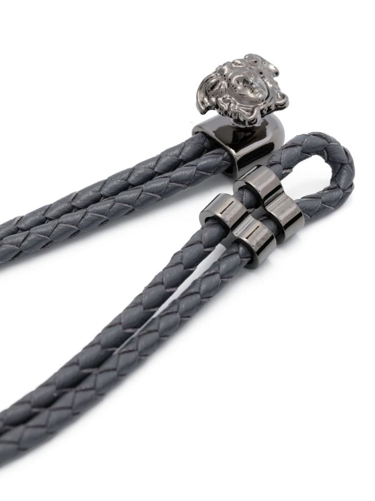 Grey Medusa Head Leather Bracelet