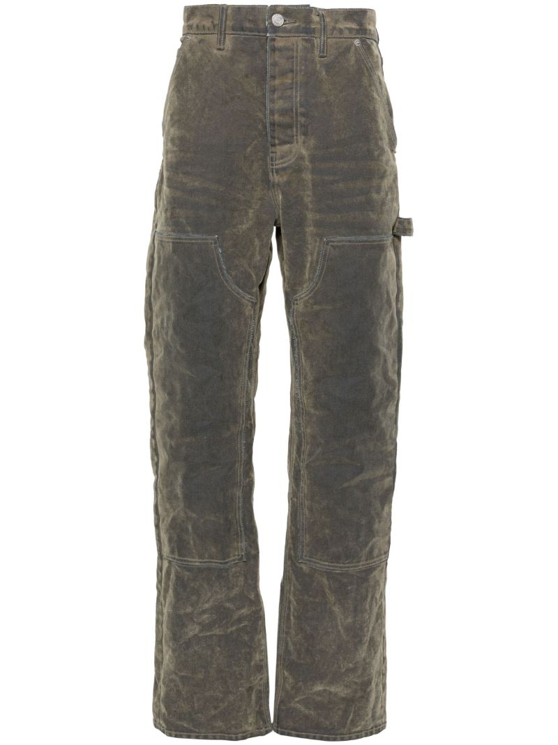 Green P015 Flocked Carpenter Jeans