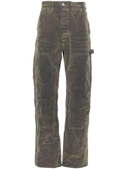 Green P015 Flocked Carpenter Jeans