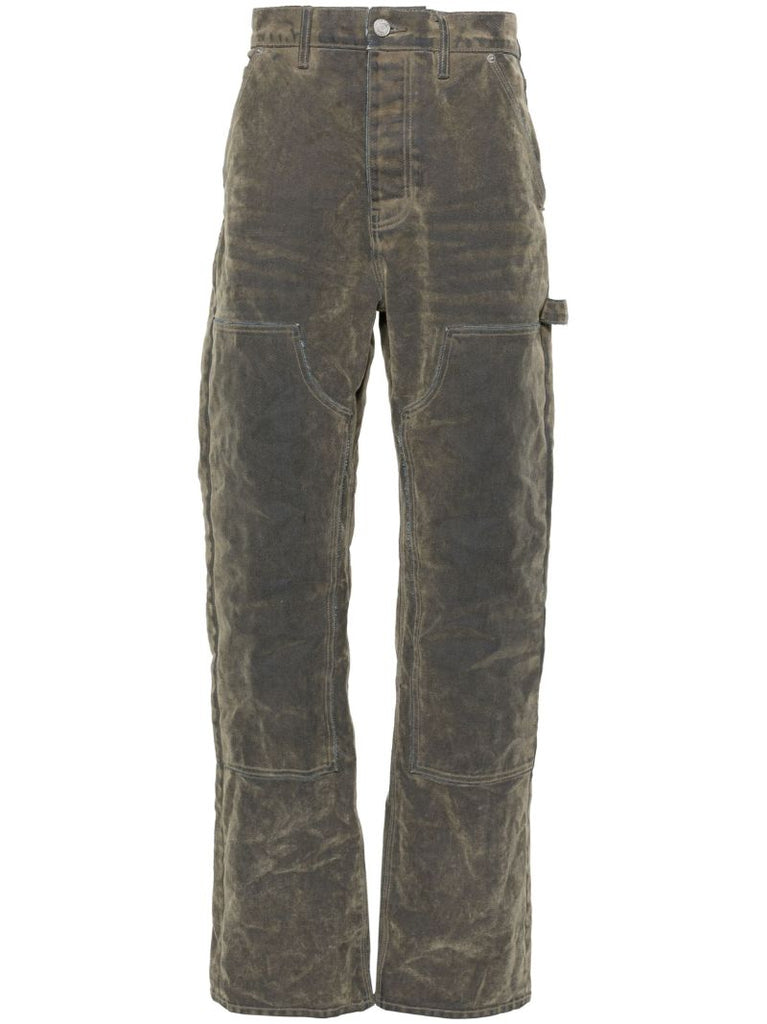 Green P015 Flocked Carpenter Jeans